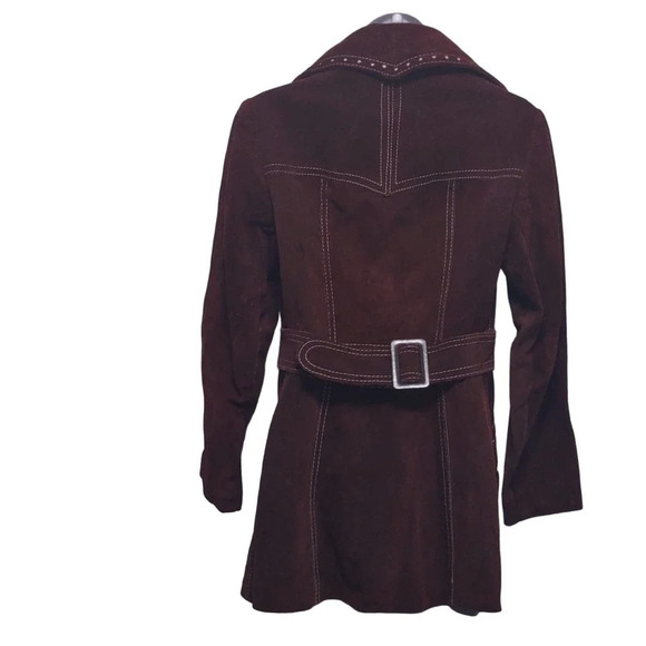 Montgomery Ward The Tannery Leather Coat Cowgirl Western Vintage - Picture 2 of 9